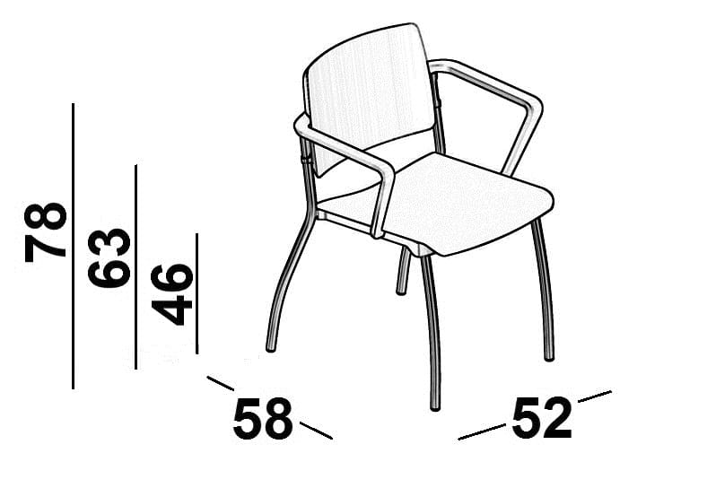 Штабелируемый стул для конференций с подлокотниками и опрокидыванием Luxy Essential ARCH-00067559 - Вид №2