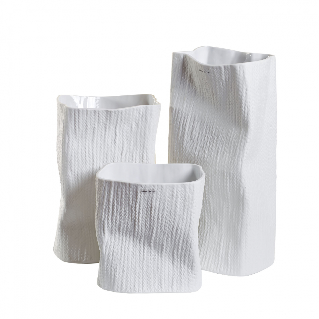 Ваза керамическая Pack 18*15*21 GARDA DECOR - 033919 Белый  - Вид №1