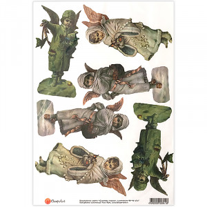 00841 Декупажная карта 21 x 29.7 см СК "Снежные ангелы" Чип-Арт