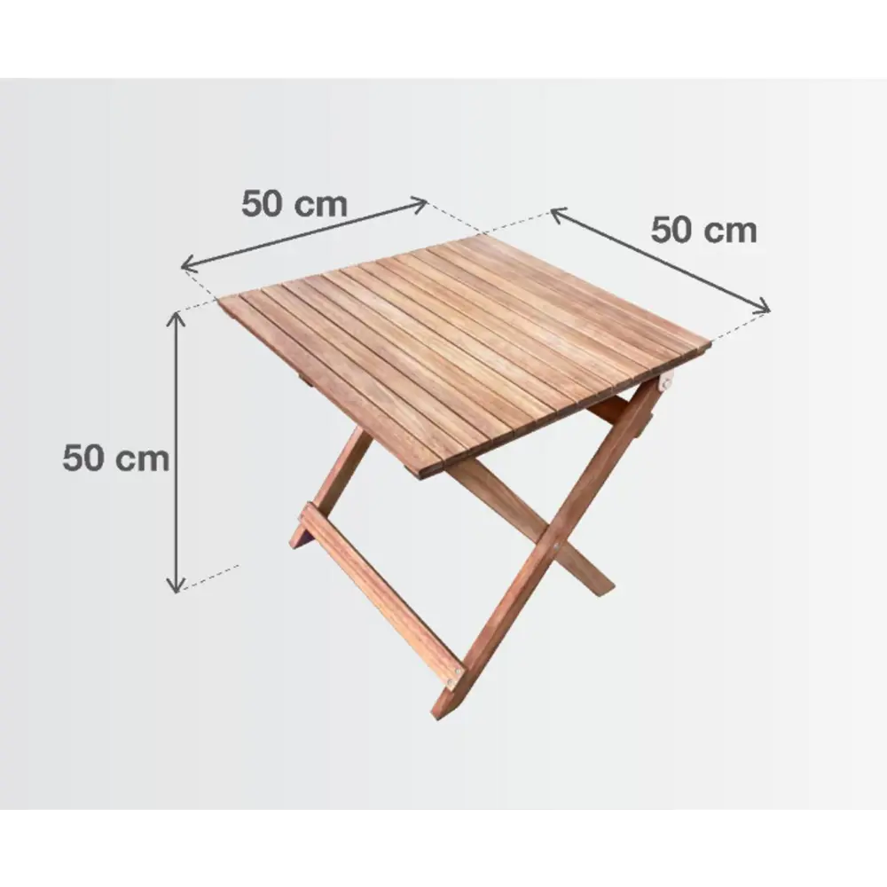 Стол садовый квадратный Naterial Solis Origami складной 50x50х50 см акация светло-коричневый STLM-2111335 - Вид №5