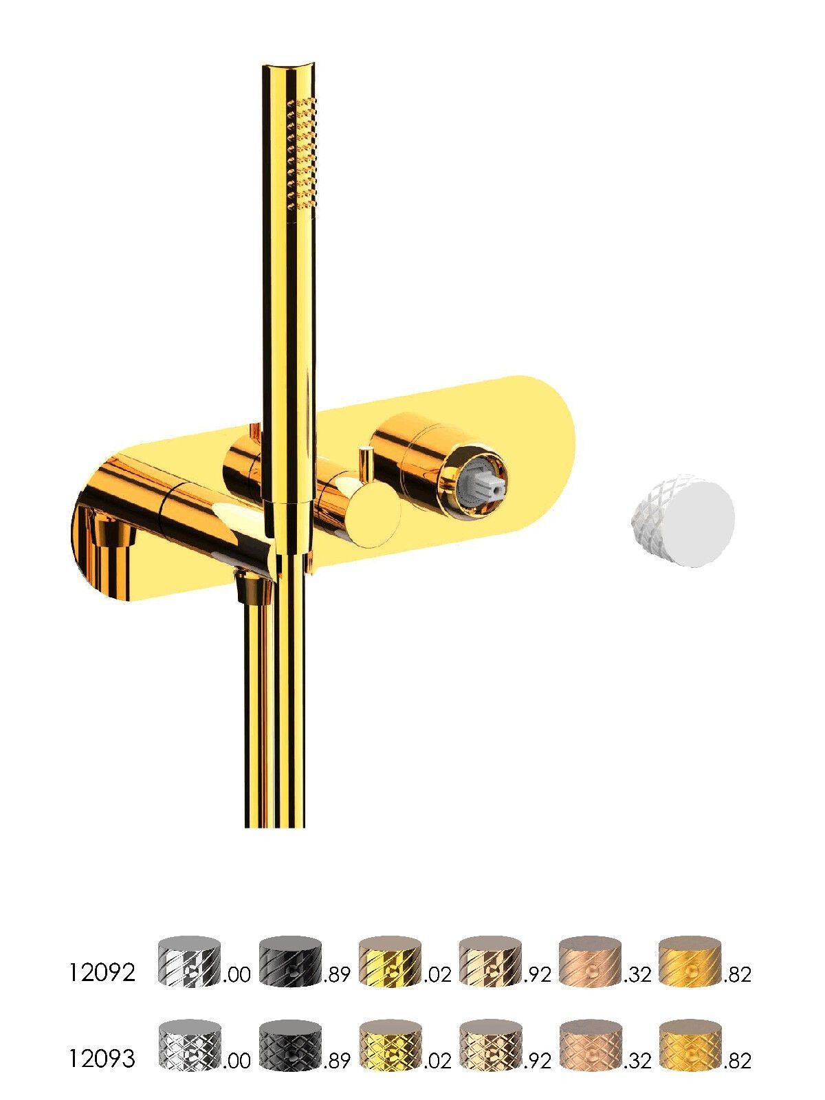 Однорычажный смеситель для душа с 3 отверстиями и ручным душем Rubinetterie Frattini Pepe XL ARCH-00031993 - Вид №9