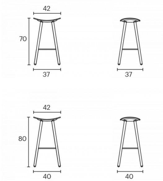 ENEA Высокий деревянный табурет с подставкой для ног Coma wood sun-id-1396047 - Вид №9