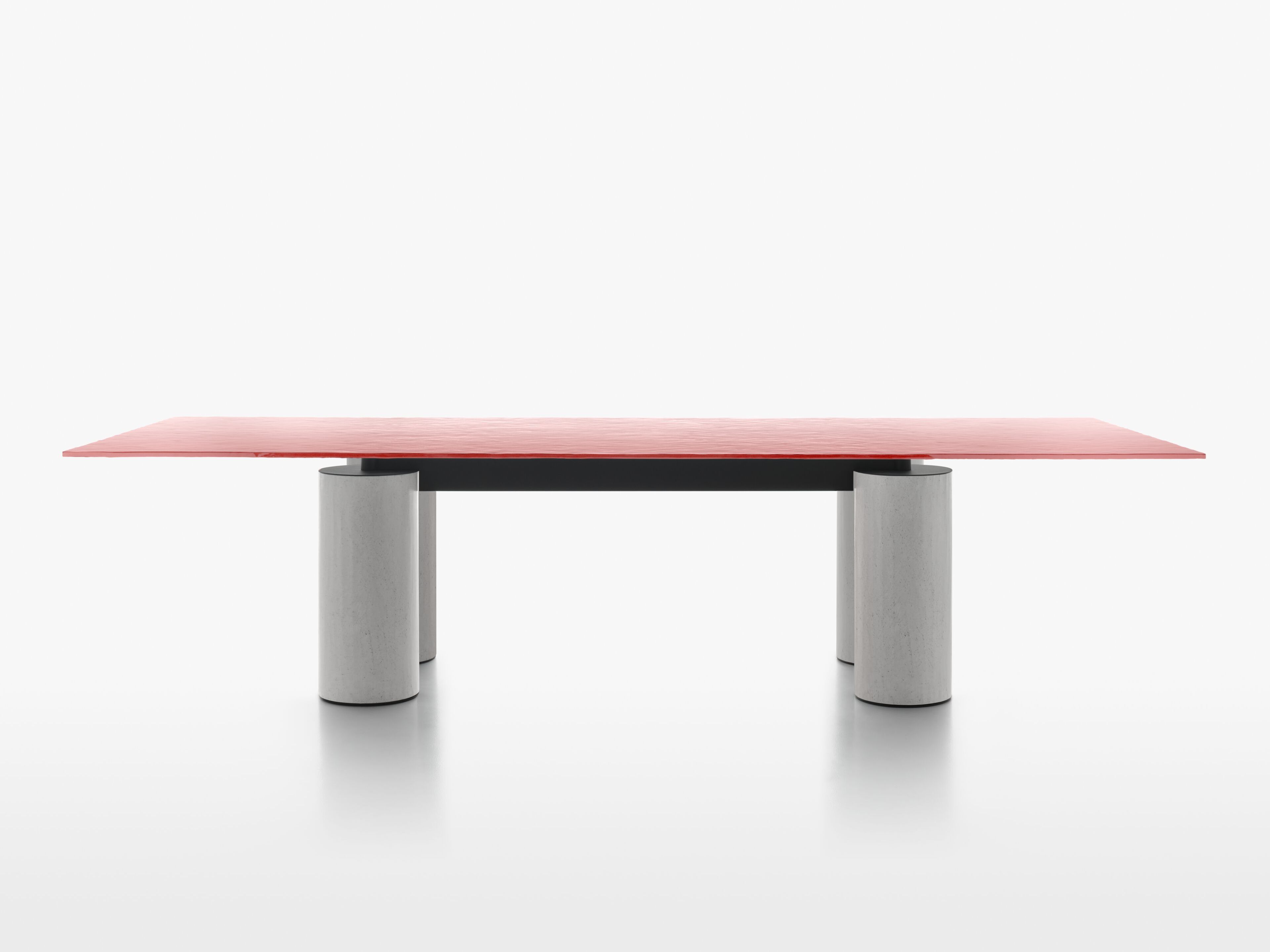 Прямоугольный стеклянный стол с основанием в прохладном ACERBIS SERENISSIMO ARCH-00131226