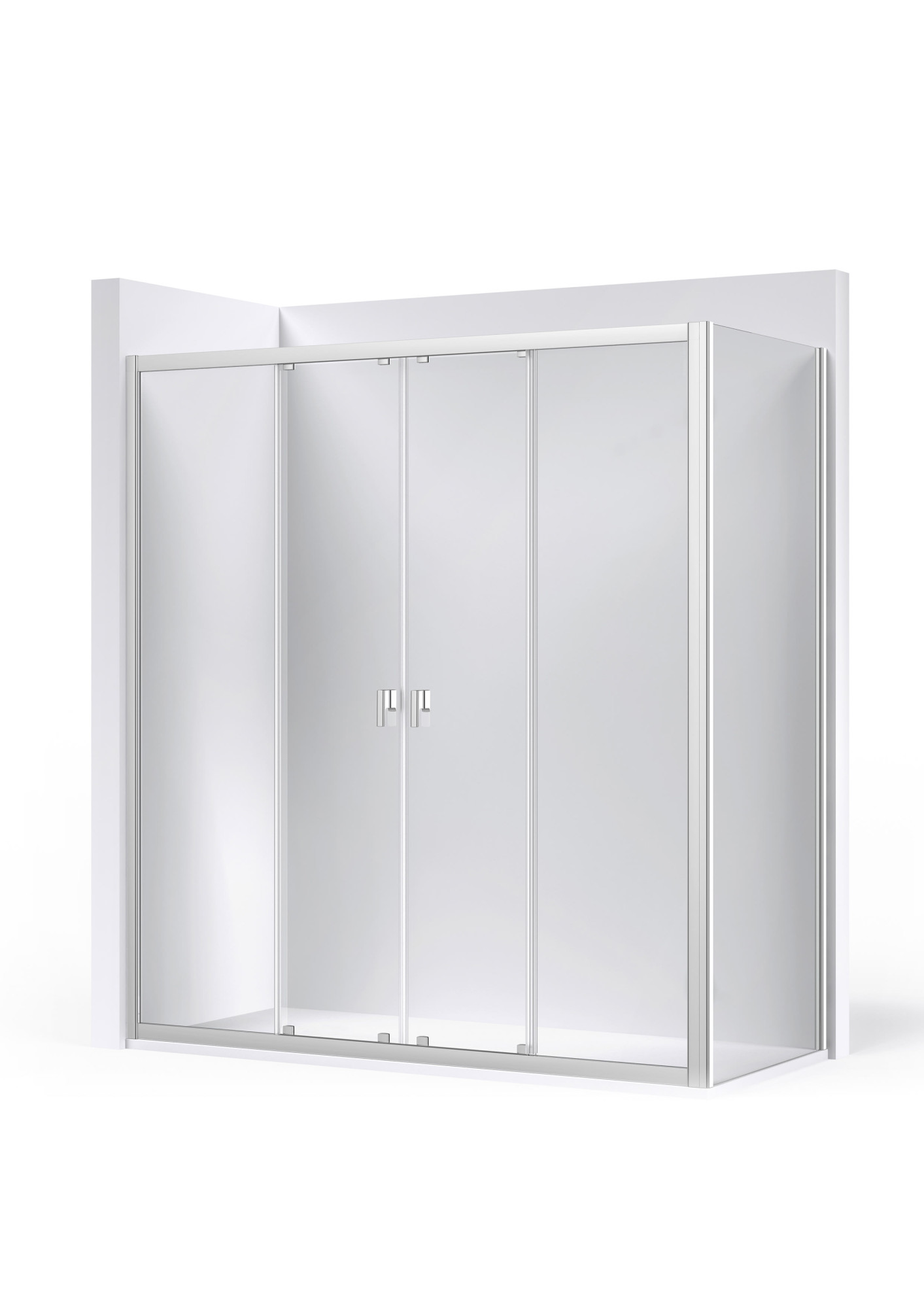 AM237.........+AM238......... L4-E + LF - Душевая панель с 2 раздвижными створками + 2 неподвижными створками + 1 неподвижная сторона ROCA Easy