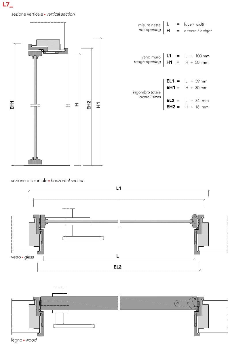 Алюминиевая и стеклянная распашная дверь с выдвижными петлями Lualdi двери ARCH-00141608 - Вид №12