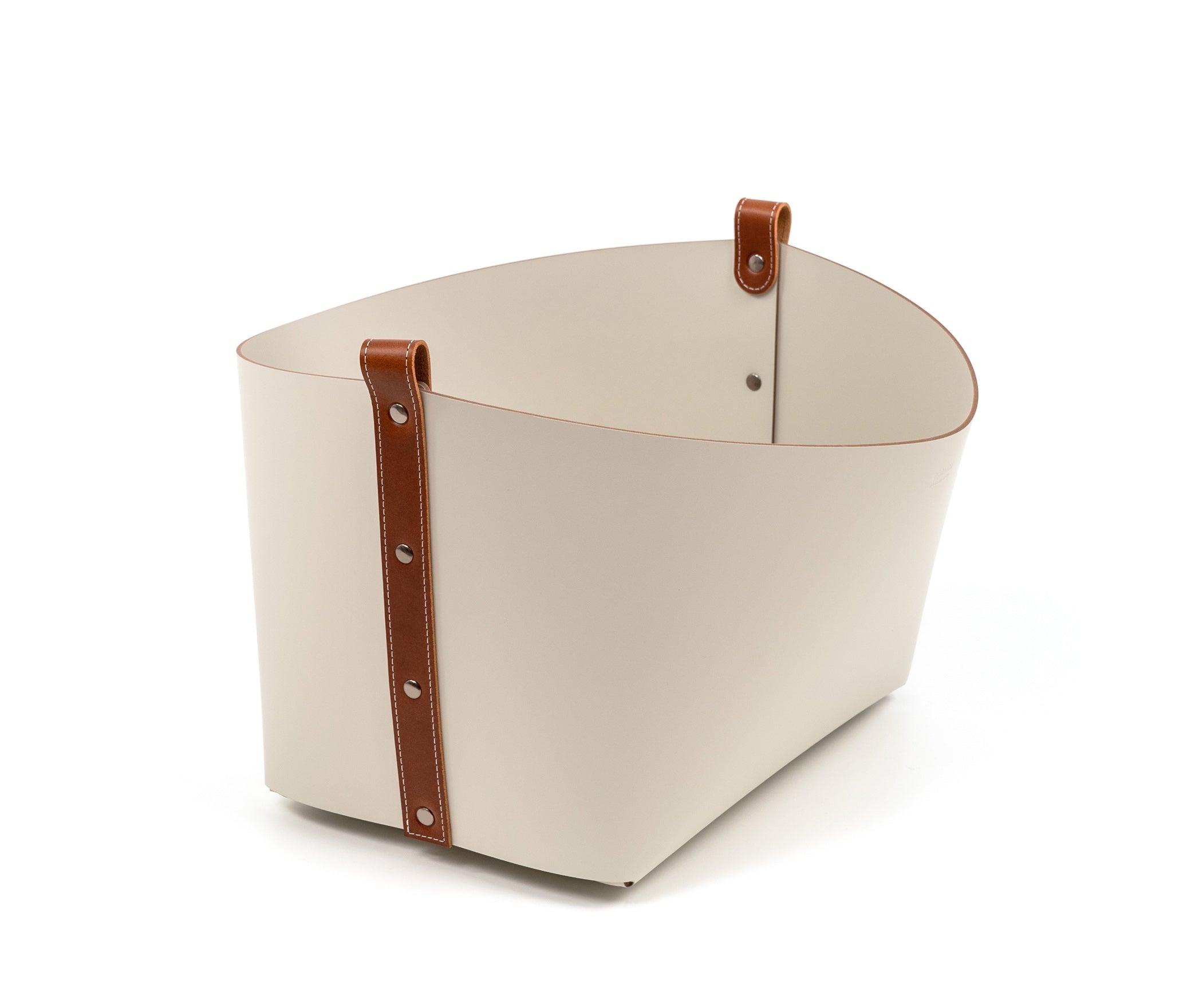 Маленькая корзина Ovo - 40X40XH29 см / регенерированная кожа_крем Pinetti 70.0180.082.027