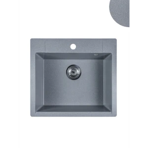 91690720 Мойка Reflexion RX1555GR 50x55 см глубина чаши 180 см Кварц цвет темно-серый STLM-1335905