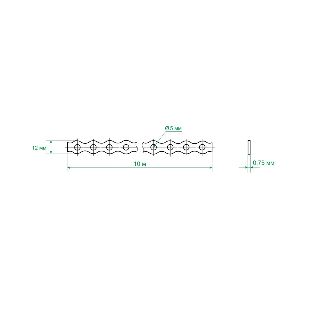 Перфорированная лента волна 12х0,75 10 метров Santreyd STLM-2173859 - Вид №2