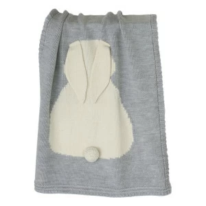 Плед ЗАЙКА 60*120 св.серый меланж+суровый APERO ДИЗАЙНЕРСКИЕ, ЗАЙЦЫ, ЖИВОТНЫЕ 134577 Серый