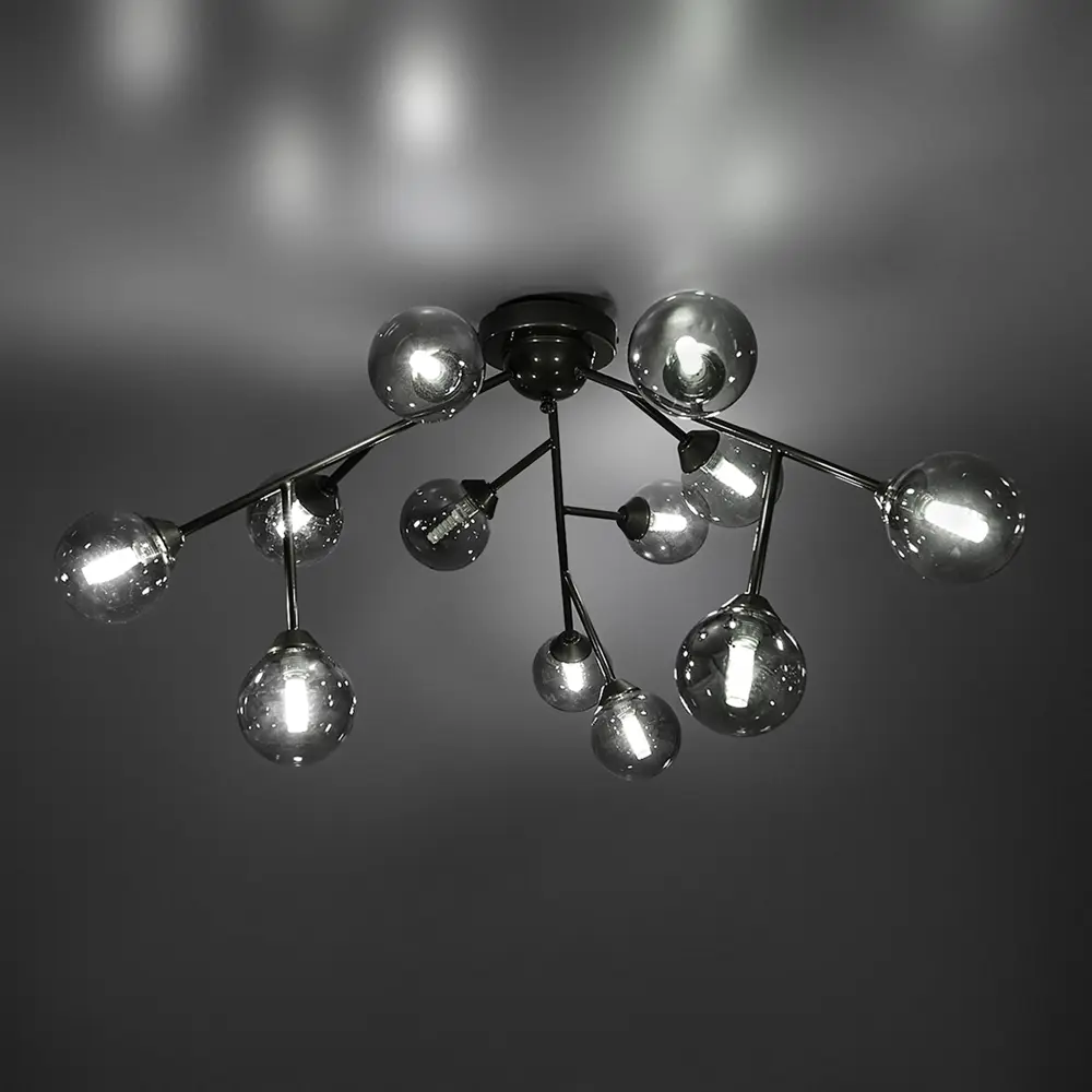 Люстра потолочная Vitaluce Акация 12 ламп 36м² G9 коньячная бронза STLM-2189689 - Вид №1