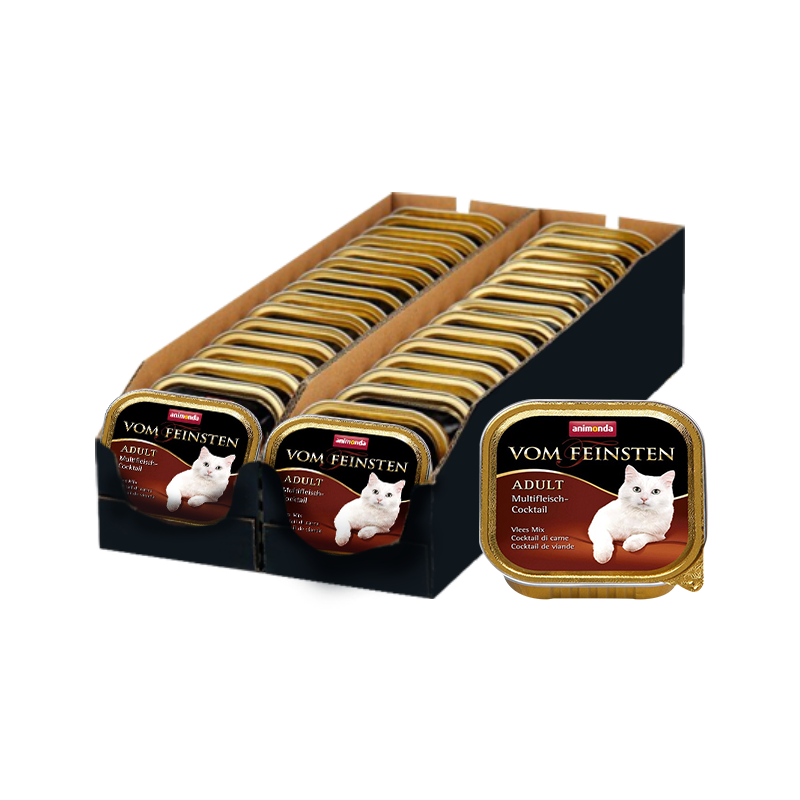 ПР0004557*32 Корм для кошек Vom Feinsten Adult коктейль из разных сортов мяса конс. 100г (упаковка - 32 шт) Animonda 