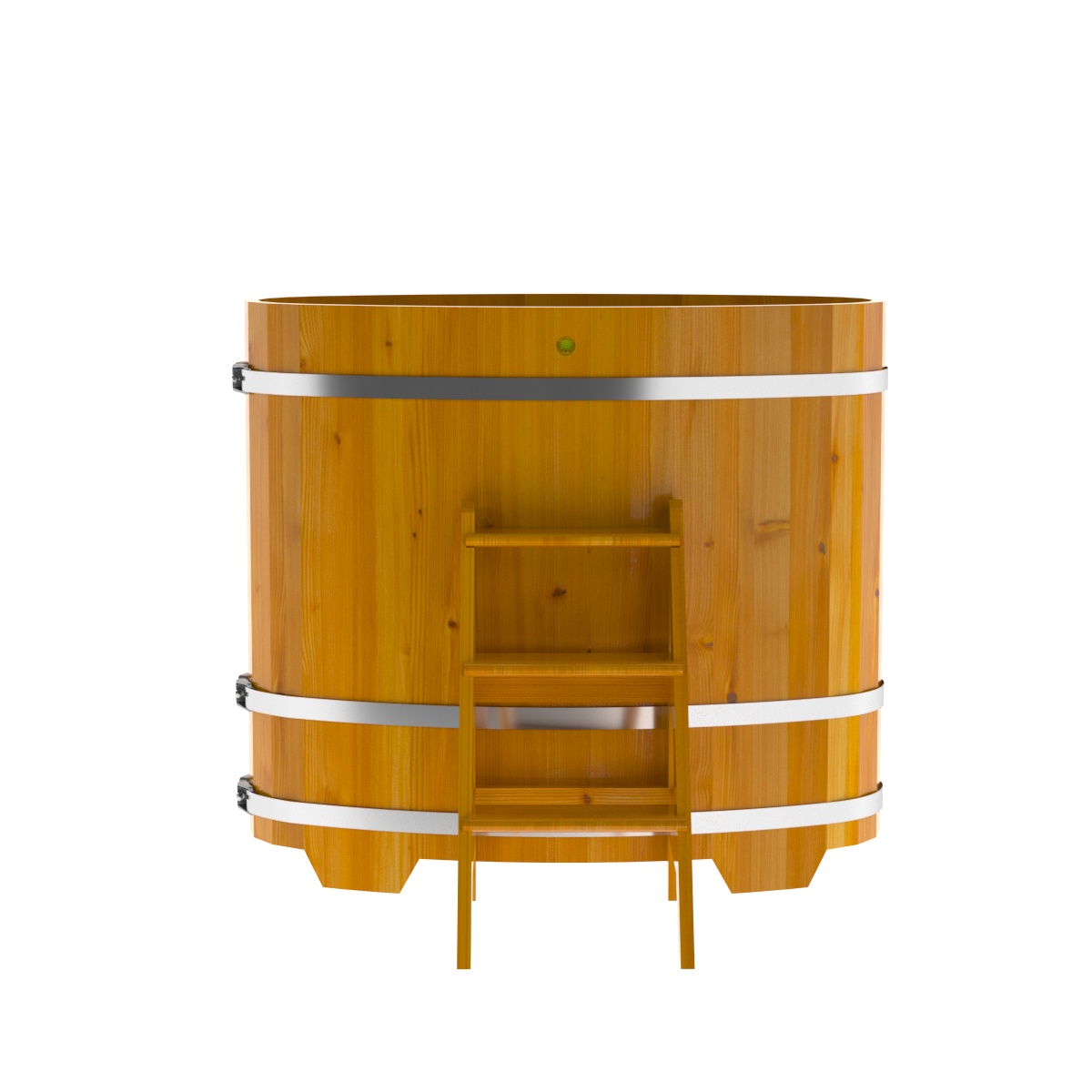 2253 Купель овальная из лиственницы Рустик 0,69х1,31х1,2 натуральная Alyarus  - Вид №4