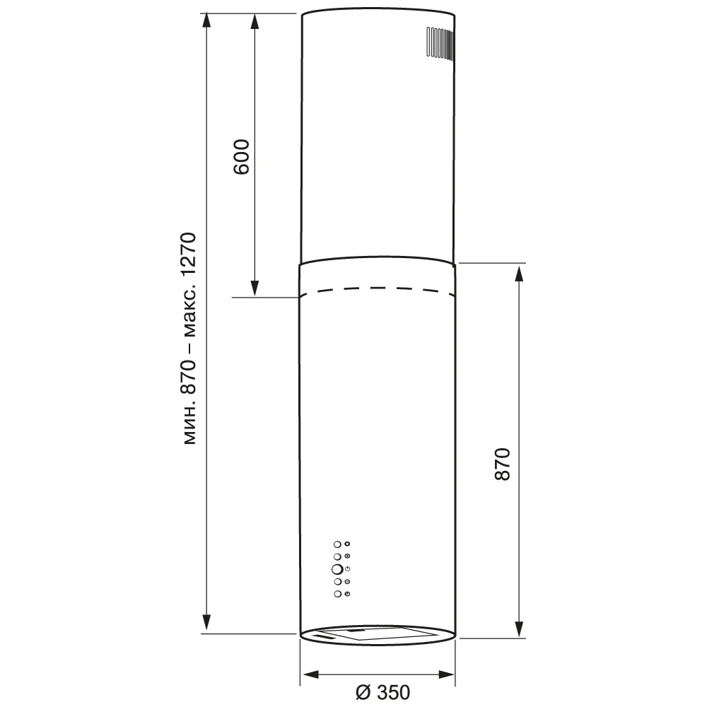 9221206 Вытяжка островная KRONA TINA ISOLA 350 WHITE 3P белый KRONA1 STDN-0009669 - Вид №18