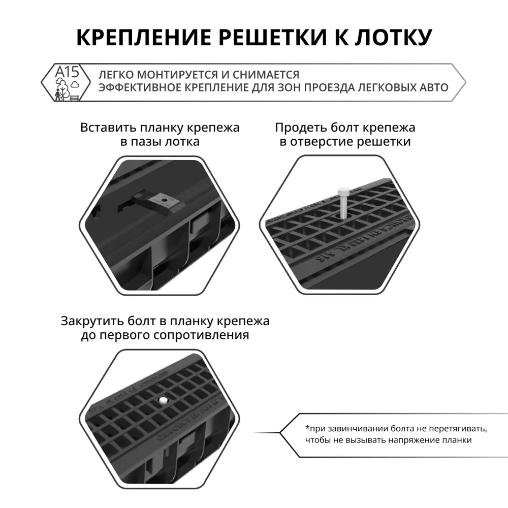 Решетка к каналам DN100 пластиковая 0.5 м GIDROLICA STLM-2024964 - Вид №9