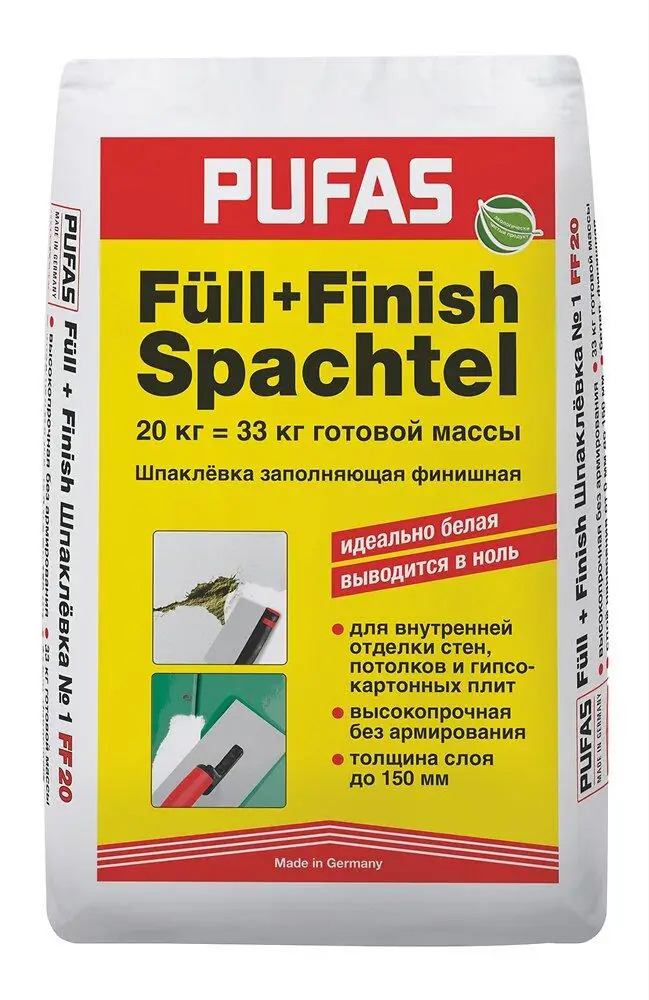 89143439 Шпаклёвка финишная Pufas Full Finish белая 20 кг STLM-0079019