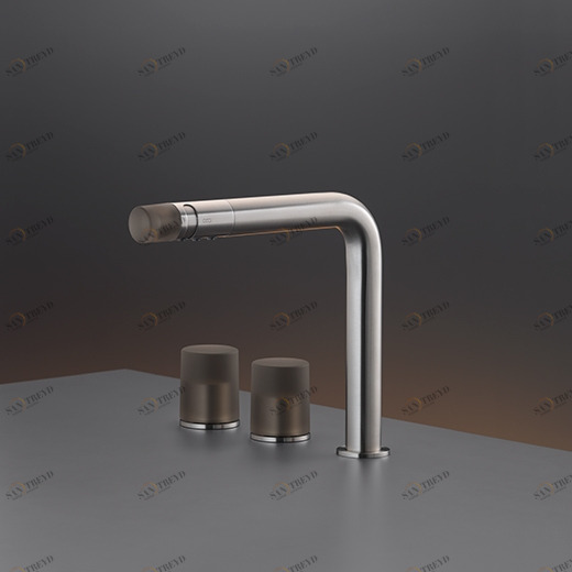 три отверстия смеситель с поворотным носиком для фонтанирует потока H. 220 мм. Цветные TechnoGel® ручки  UDT14 CEADESIGN 