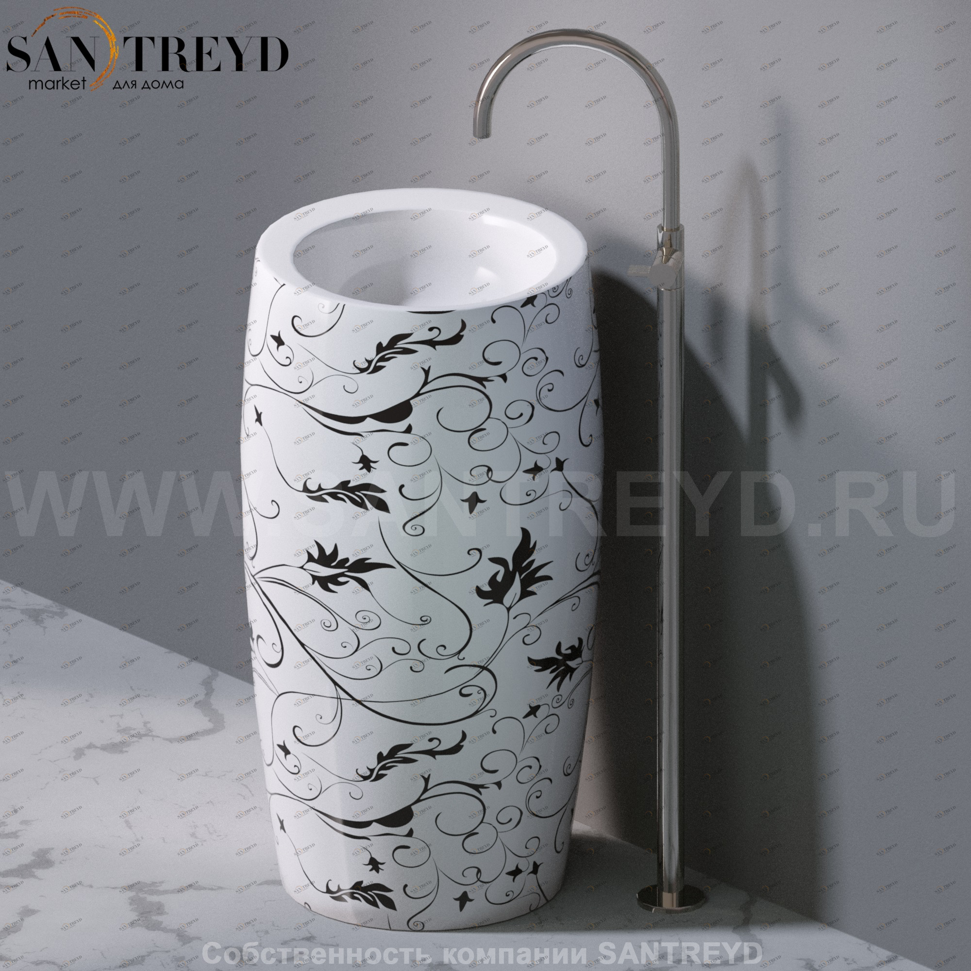 L100T0R0VT.440 Напольная раковина стоящая круглая A. e T. Italia SPOT AeT ITALIA TOTEM