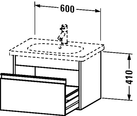 KT667001414 Тумбочка подвесная Ketho #KT6670 600 x 455 мм Терра, декор Duravit - Вид №1