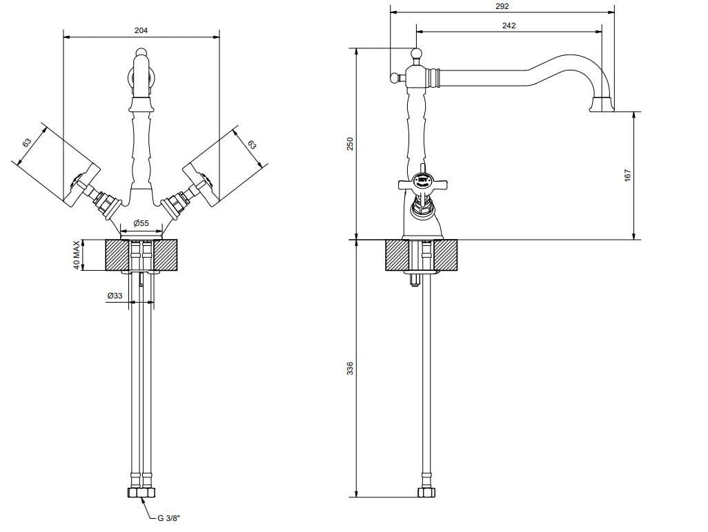 Смеситель для кухни из хромированной латуни Bugnatese PRINCETON ARCH-00037310 - Вид №2
