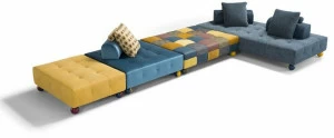 Egoitaliano Модульный диван из кожи и ткани L'ego