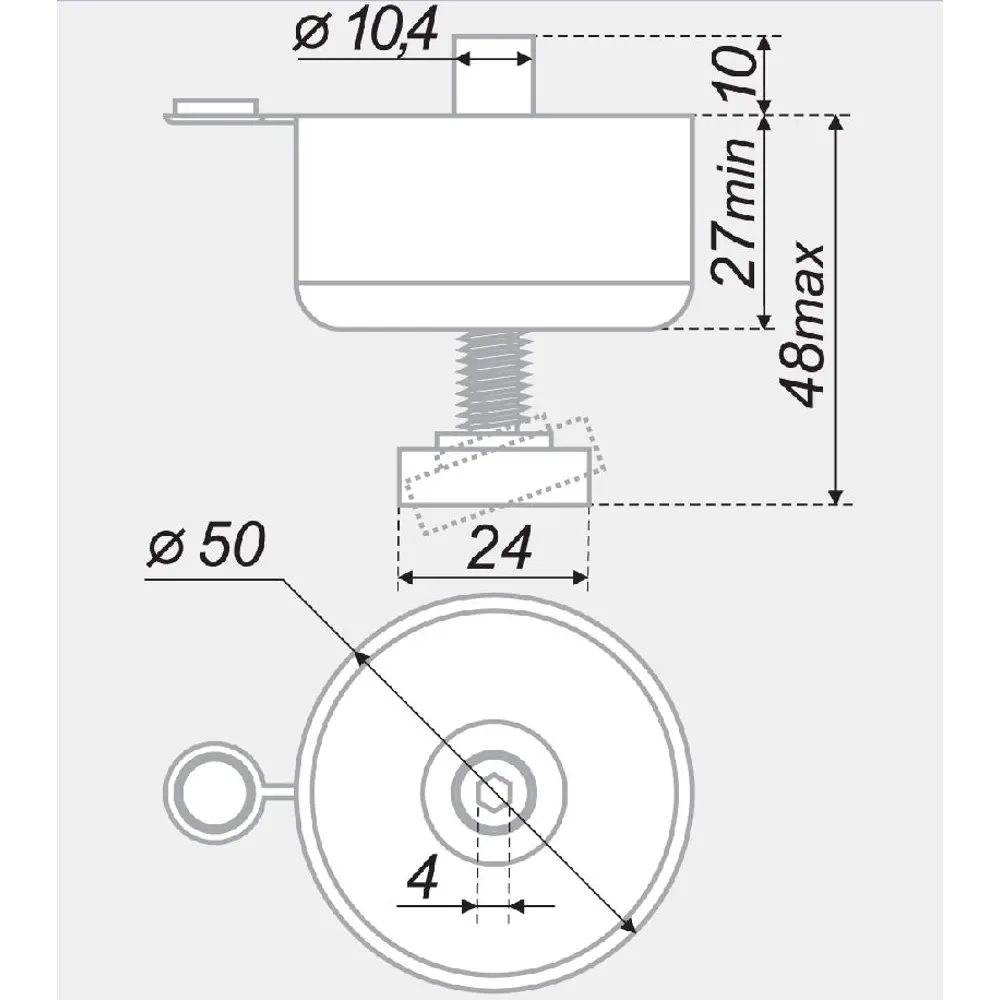 Опора N310BL.2, 50x27 мм, цвет чёрный BOYARD STLM-2196980 - Вид №1