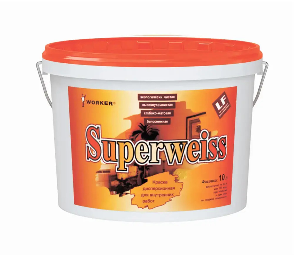 91521866 Краска латексная для стен и потолков моющаяся Feidal Superweiss матовая белоснежная 10 л STLM-0854340