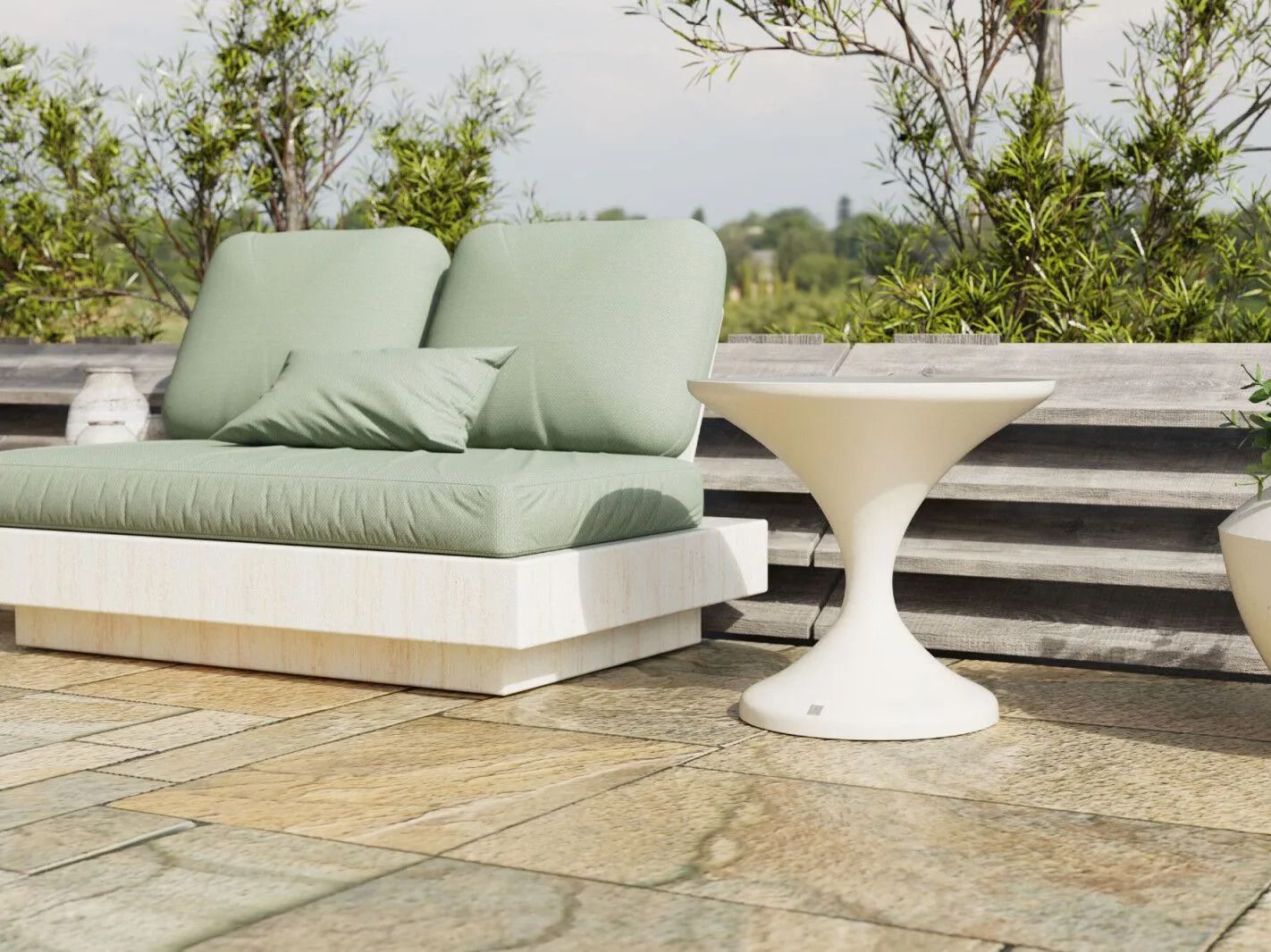 Круглый стол из стекловолокна GANSK LYA ARCH-00137174 - Вид №2