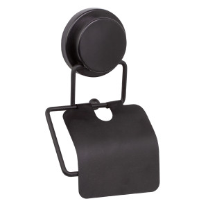 85586133 Держатель для туалетной бумаги с крышкой цвет черный MAGIC BLACK STLM-0064295 FIXSEN