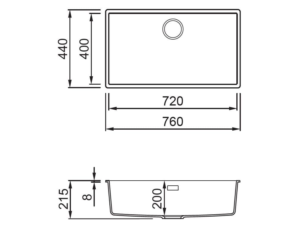 Раковина с одной чашей в Кератеке Elleci элитная кухня ARCH-00074871 - Вид №4