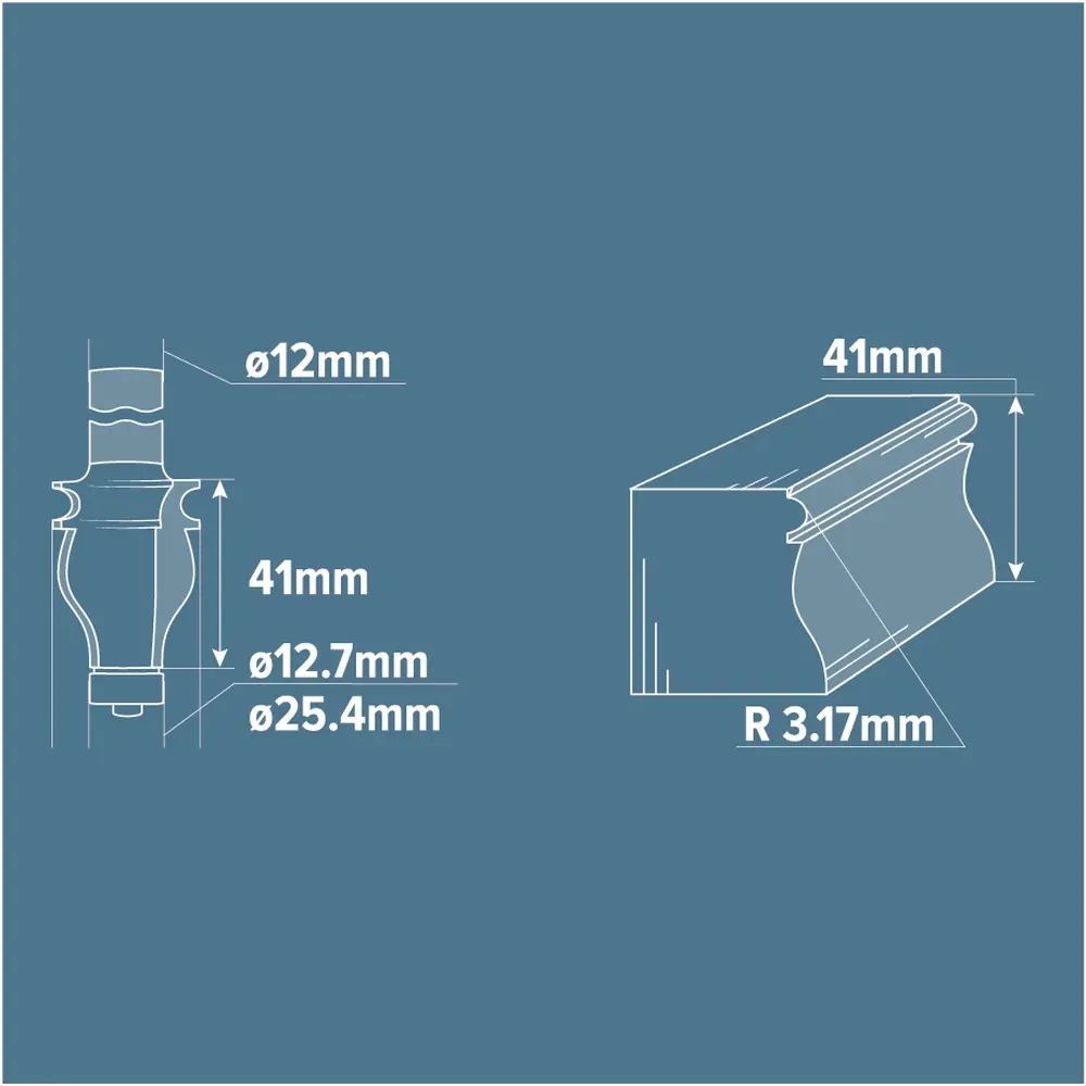 Фреза кромочная фигурная Brigadier, D25.4х41 мм STLM-2020459 - Вид №3