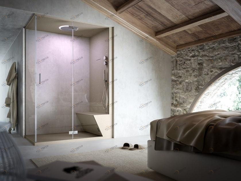 Glass1989 Угловая душевая кабина с турецкой баней Home & spa rituals sun-id-1489846