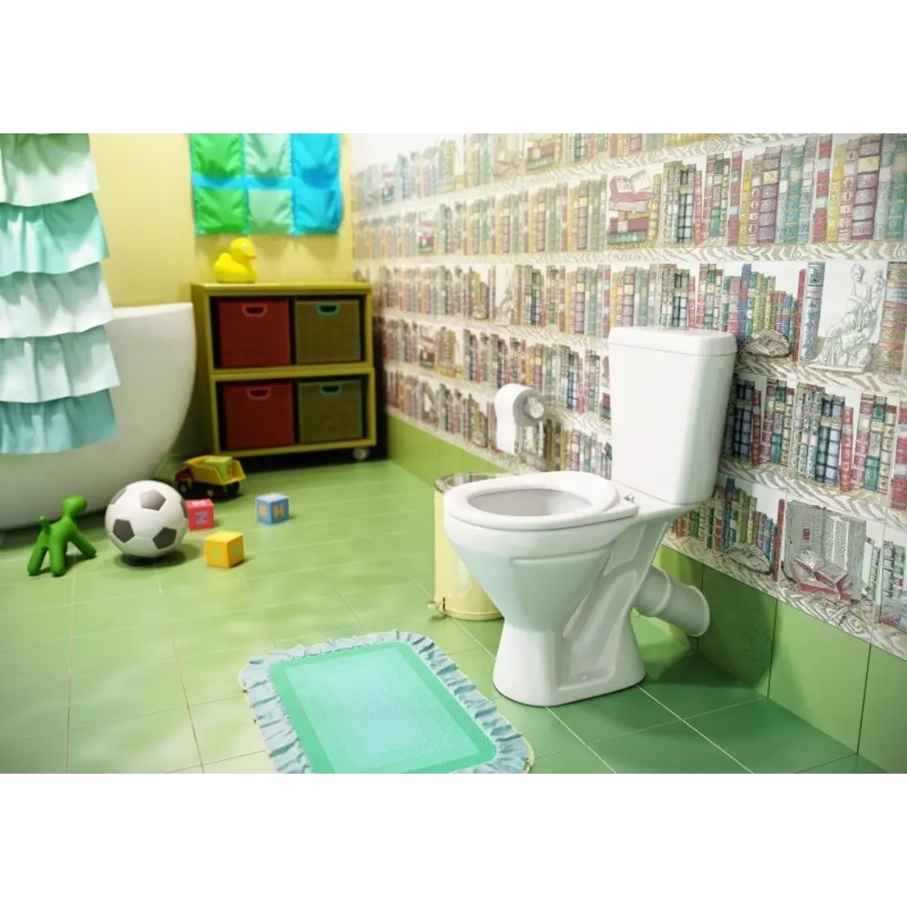 Унитаз-компакт детский Rosa косой выпуск одинарный слив STLM-2067722 - Вид №5