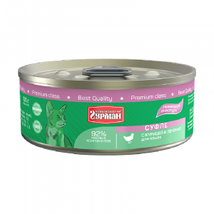 ПР0049939 Корм для кошек курица, печень суфле 100г ЧЕТВЕРОНОГИЙ ГУРМАН