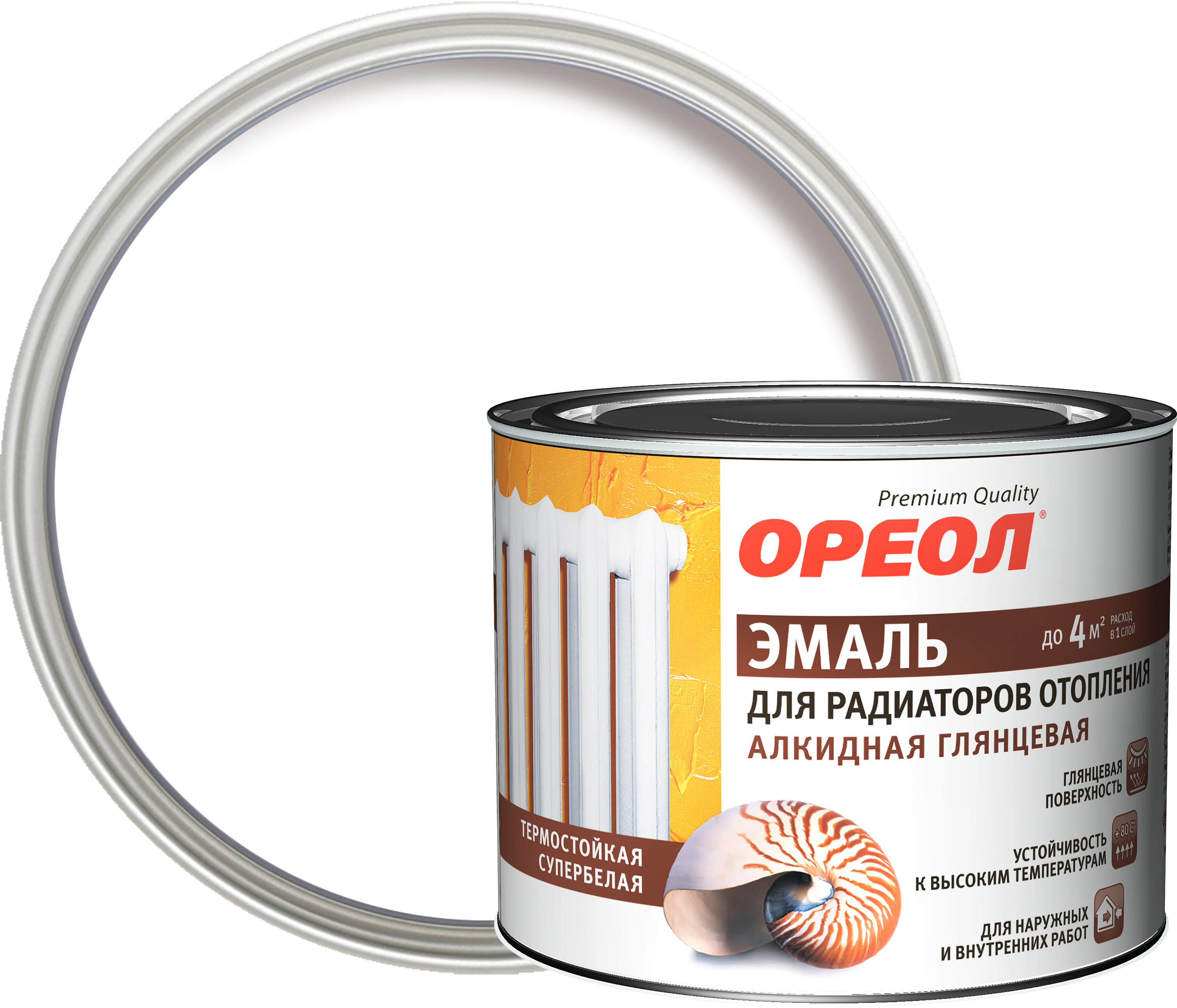 84439971 Эмаль алкидная для радиаторов отопления глянцевая 0.5 кг STLM-0050177 ОРЕОЛ