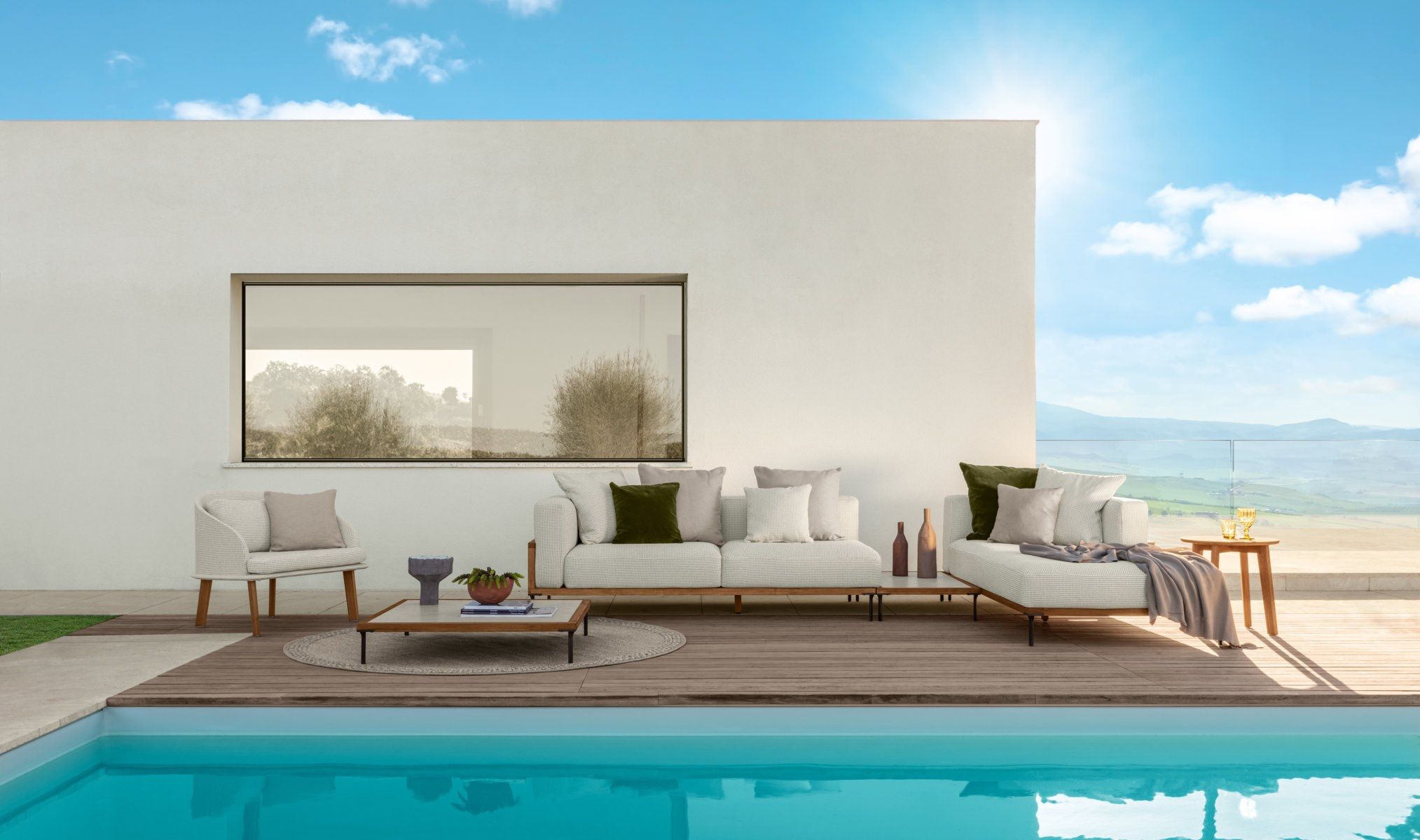 Тканевый модульный садовый диван Talenti CleoSoft-wood ARCH-00051032 - Вид №3