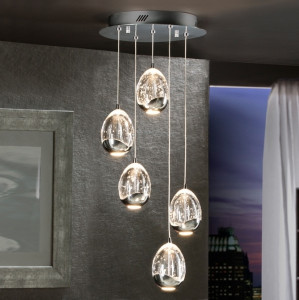 076847 Подвесной светильник LED 5L Ø30 хром Schuller Rocio