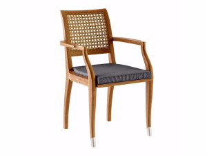 Стул для сада из тикового дерева с подлокотниками