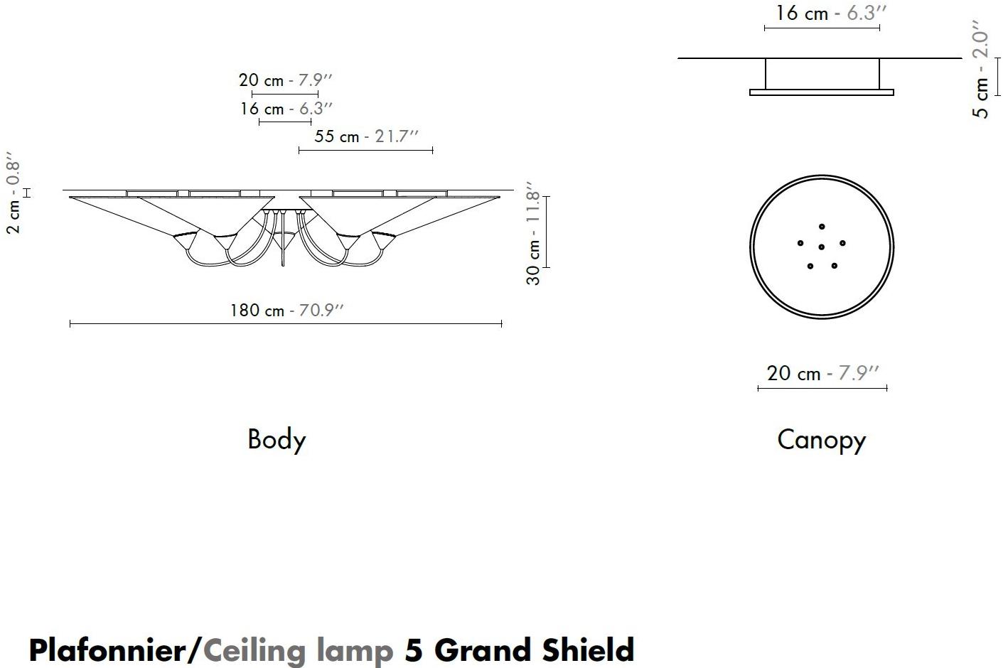 designheure Светодиодный потолочный светильник из ткани Shield sun-id-1437277 - Вид №2