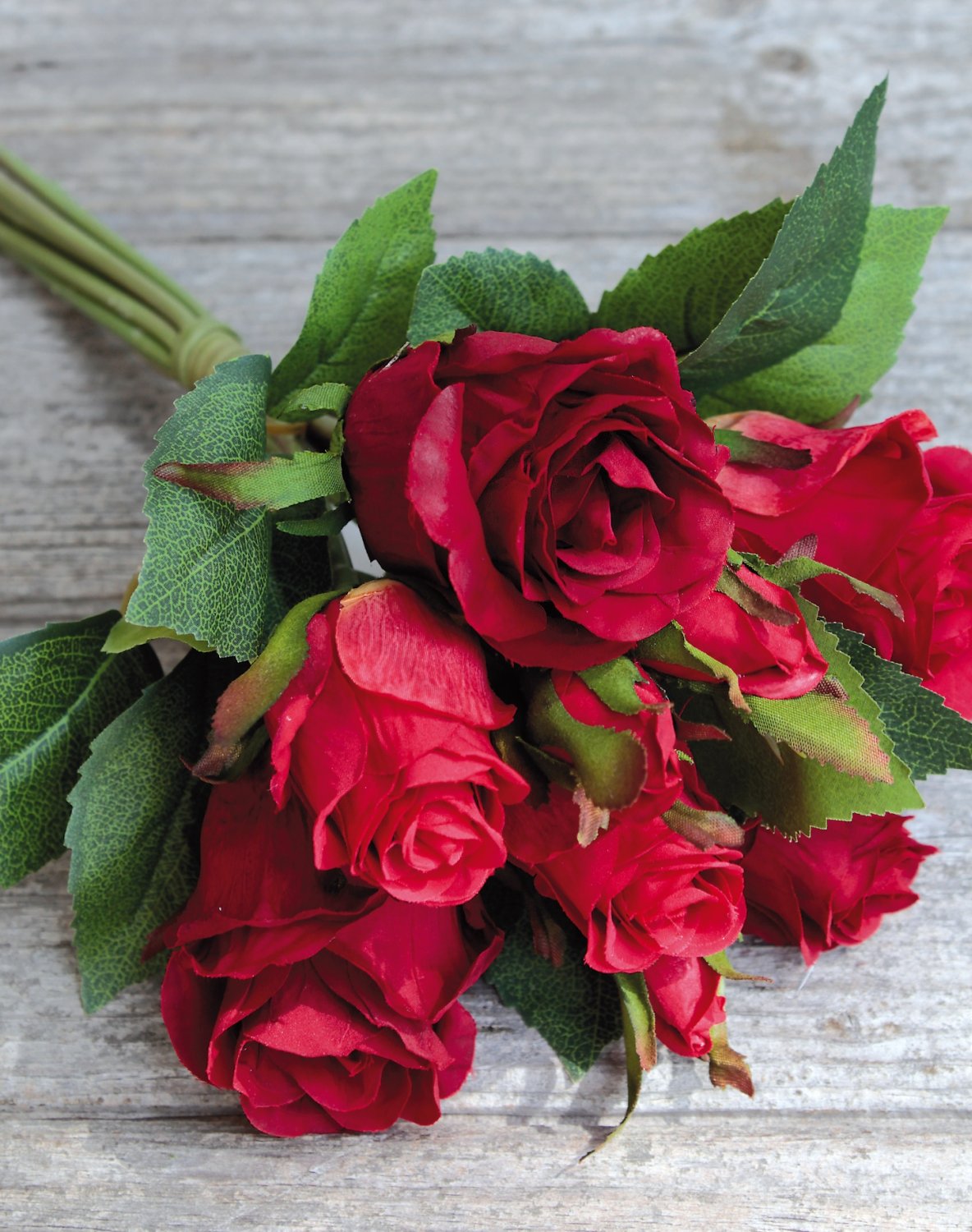 2607 444 a3 Искусственный букет роз, 7-цветков, 28 см, красный H-andreas  - Вид №1