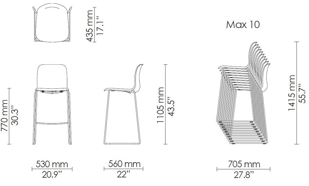 Высокий табурет Howe SixE ARCH-00137293 - Вид №8