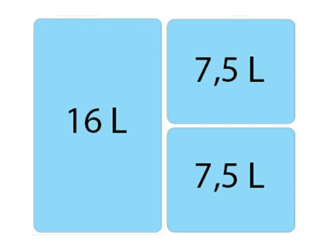 Система сортировки мусора ALBIO 30 1X16 L+2X7,5 L Alveus 1090337 - Вид №3