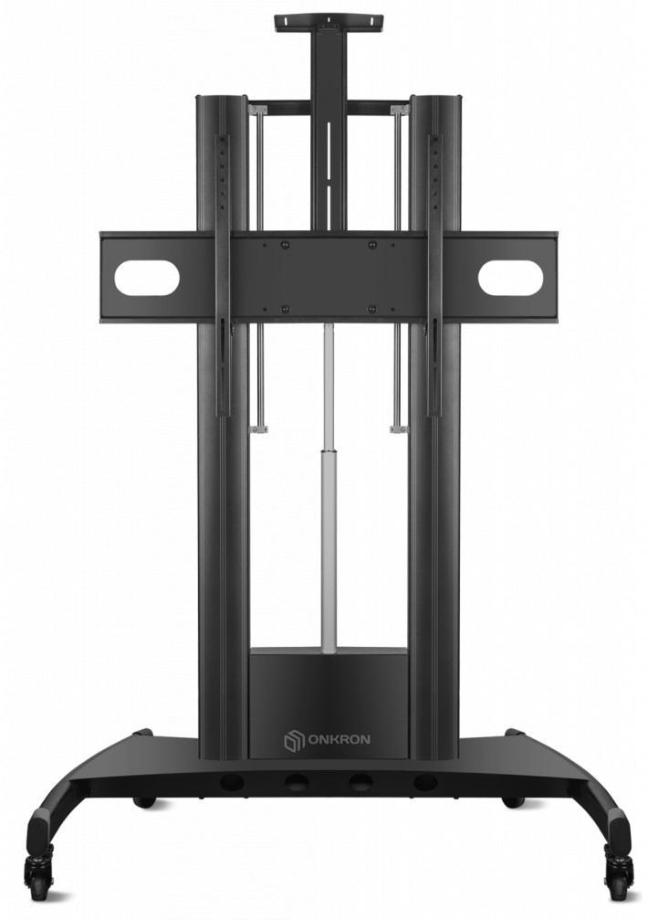 TS2210 BLACK Мобильная стойка на 1 тв/ 55-100" от 200х200 до 1000х600, макс нагр 136кг, высота 1230-1723 мм, кабель-канал, 2 регулируемые полки, пду, электропривод регулировки по высоте, черная ONKRON Santreyd 