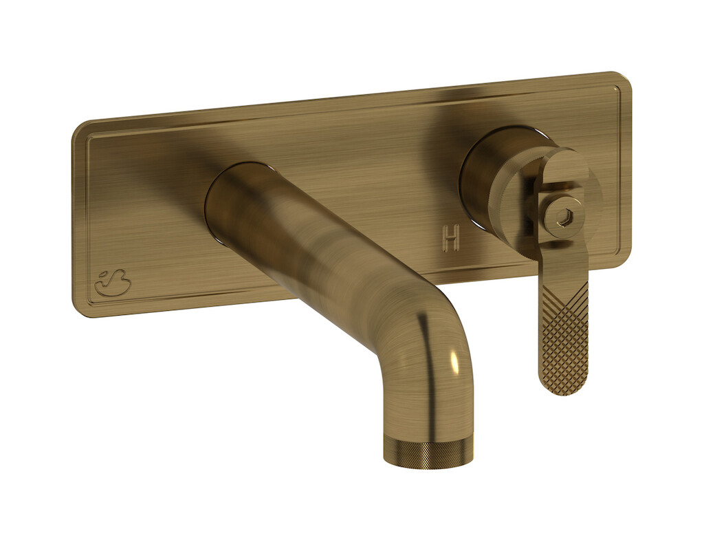 Встроенный в стену смеситель для раковины на 2 отверстия в комплекте с донным клапаном WE ARE IB b2206mb Modern Bronze Bold