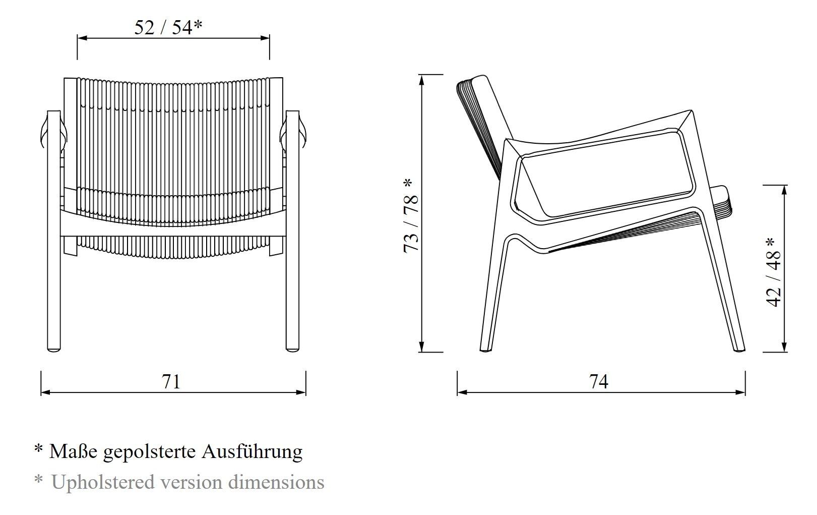 Веревочное кресло с подлокотниками Classicon Euvira ARCH-00086308 - Вид №4