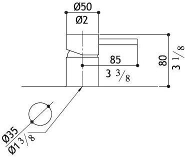 MGS Смеситель для ванны из нержавеющей стали на одно отверстие Minimal sun-id-1416660 - Вид №2
