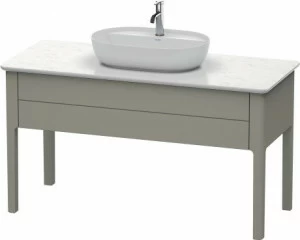 LU956109292 Тумбочка для консоли напольная Luv #LU9561 1338 x 570 мм Каменно-серый шелковисто-матовый лак