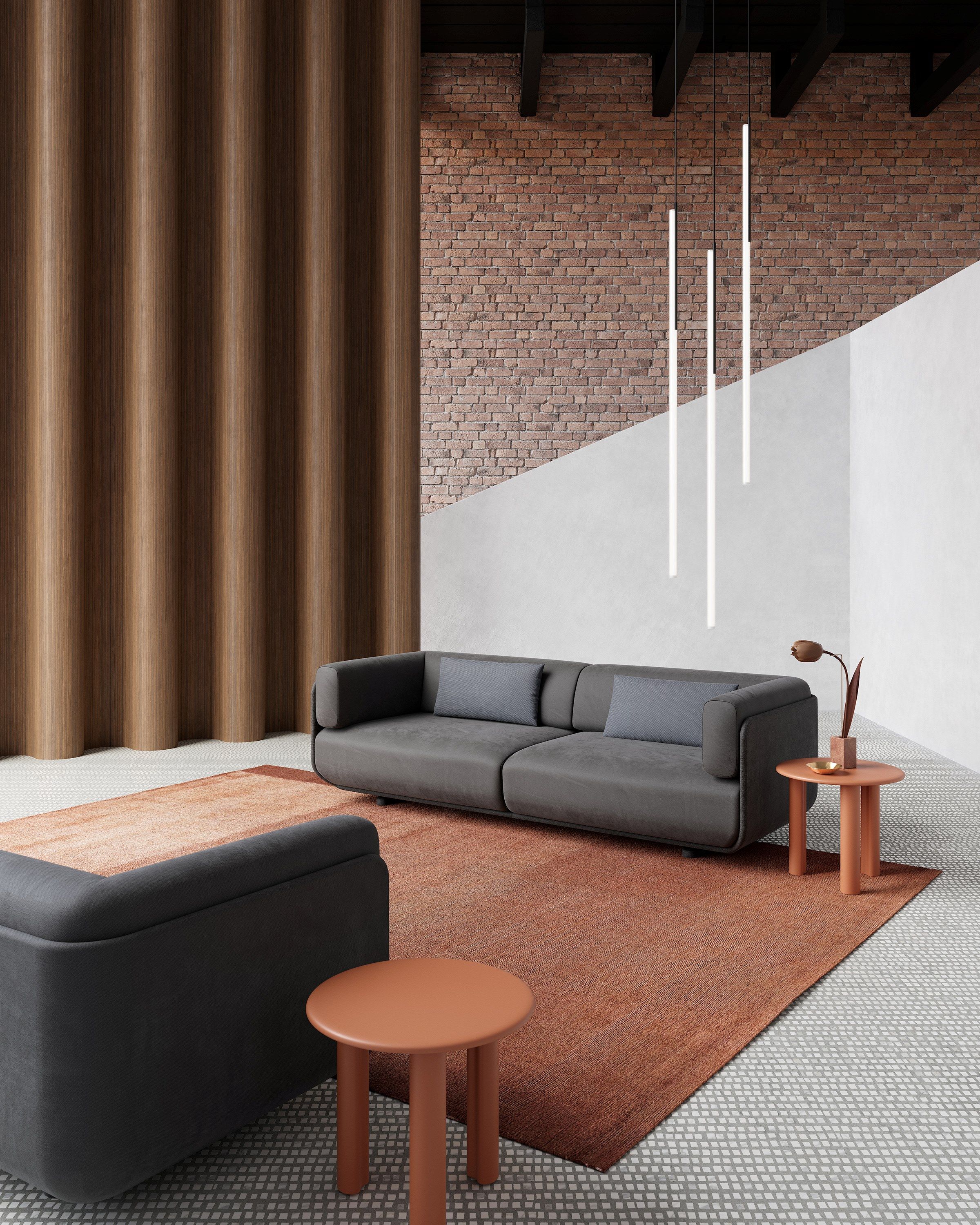 3-местный кожаный и тканевый диван Arper Shaal ARCH-00136893 - Вид №7