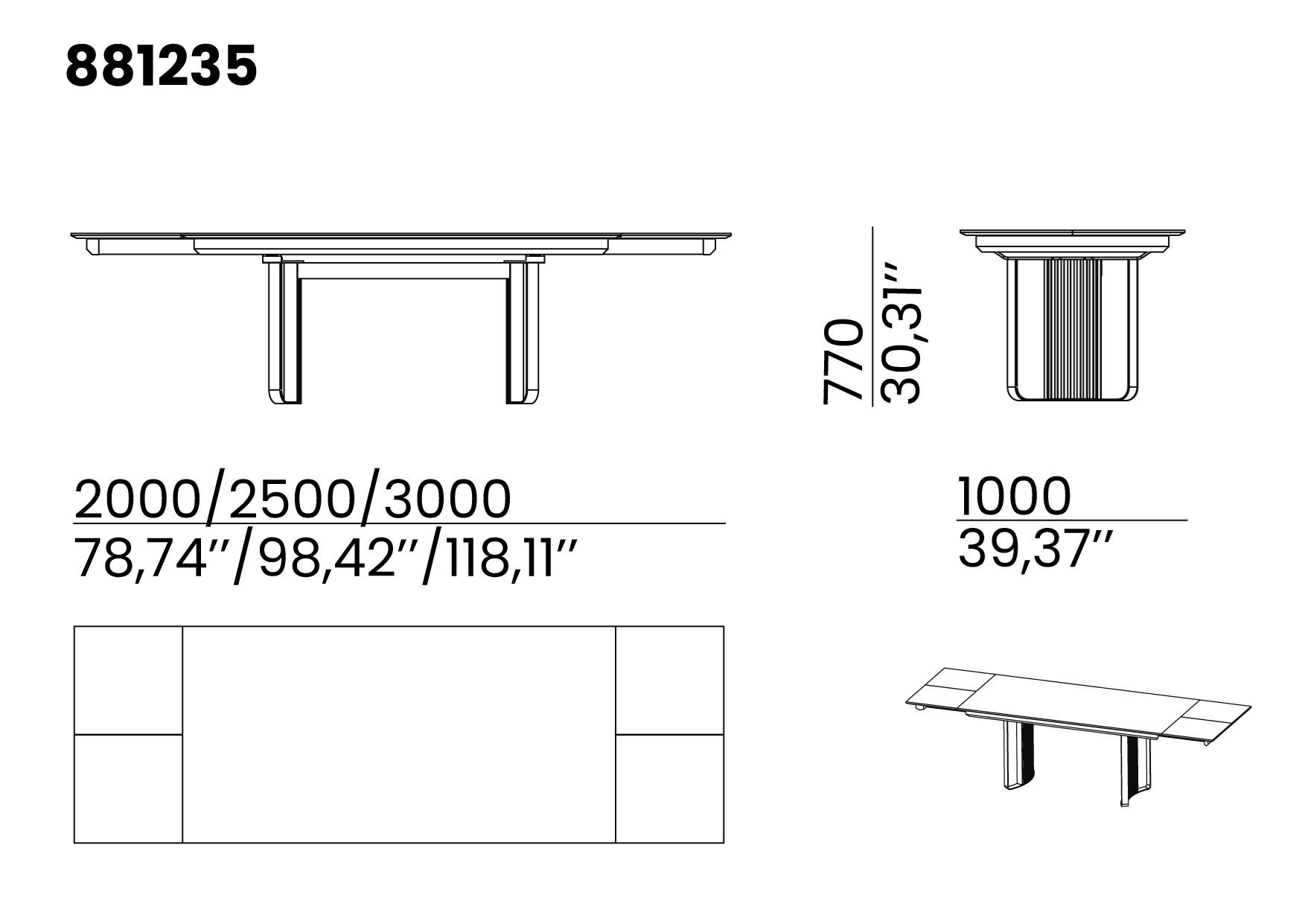 Прямоугольный керамический стол animovel Fidji ARCH-00010731 - Вид №3