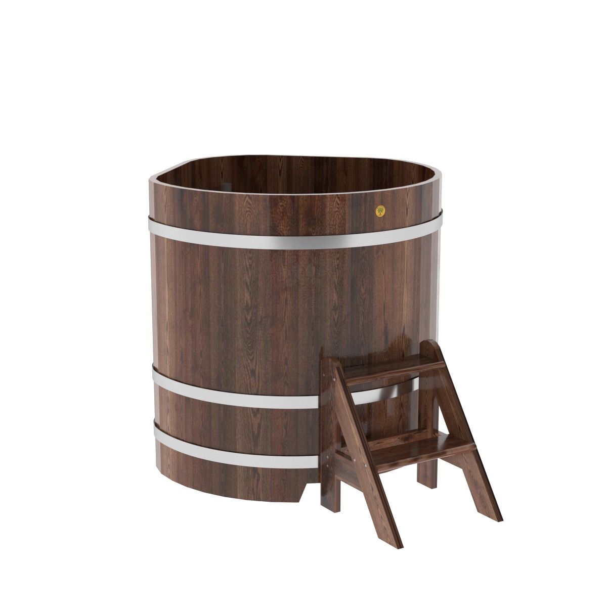 1224 Купель угловая из лиственницы 1,03х1,03х1,1 морёная премиум Alyarus 