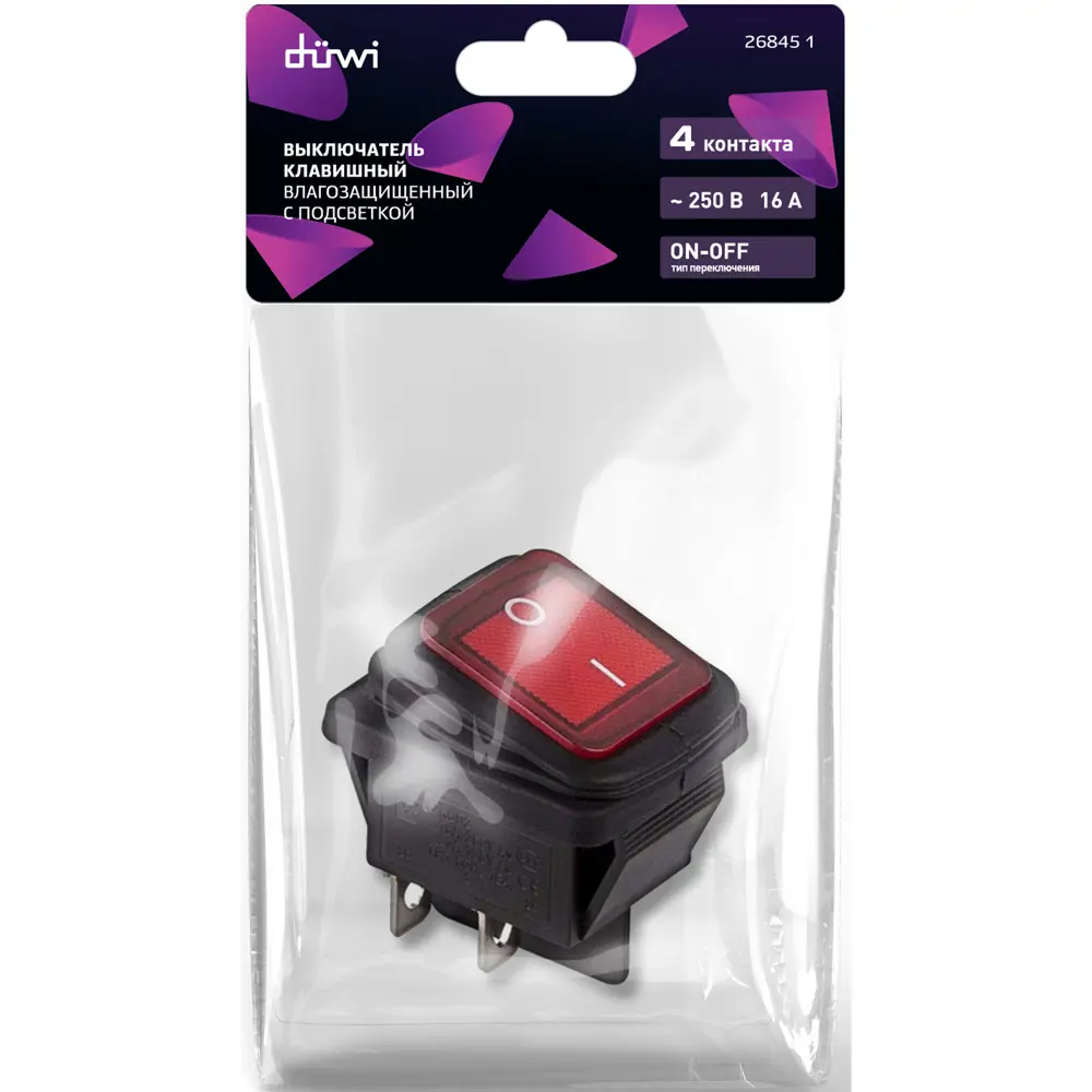 Выключатель Duwi RWB-507 с подсветкой IP44 STLM-2024347 - Вид №1